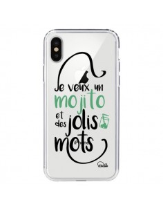 Coque iPhone X et XS Je veux un mojito et des jolis mots...
