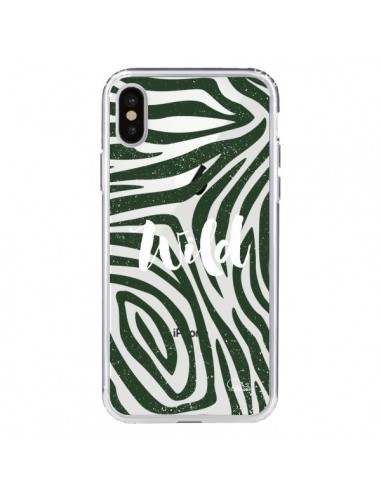 Coque iPhone X et XS Wild Zebre Jungle Transparente - Lolo Santo