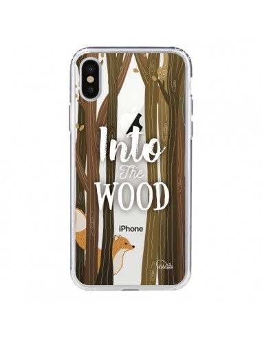 Coque iPhone X et XS Into The Wild Renard Bois Transparente - Lolo Santo