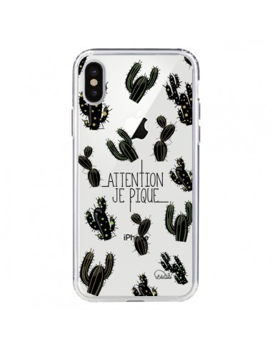 Coque iPhone X et XS Cactus Je Pique Transparente - Lolo Santo