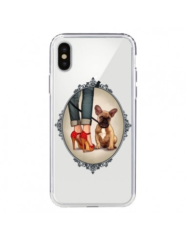 Coque iPhone X et XS Lady Jambes Chien Bulldog Dog Transparente - Maryline Cazenave
