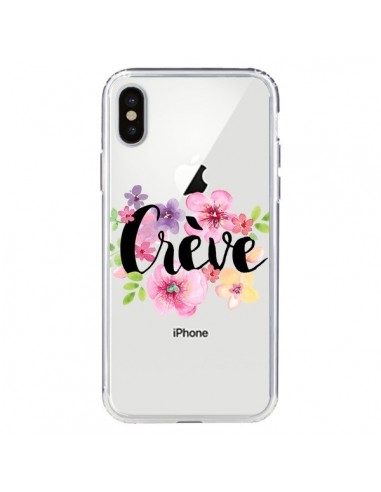 Coque iPhone X et XS Crève Fleurs Transparente - Maryline Cazenave