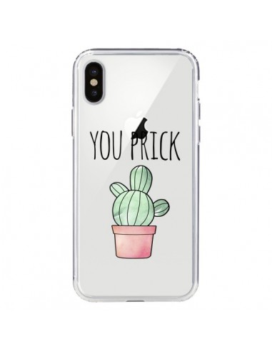 Coque iPhone X et XS You Prick Cactus Transparente - Maryline Cazenave