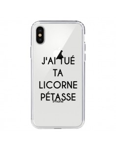 Coque iPhone X et XS Tué Licorne Pétasse Transparente -...