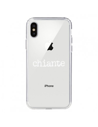 Coque iPhone X et XS Chiante Blanc Transparente - Maryline Cazenave