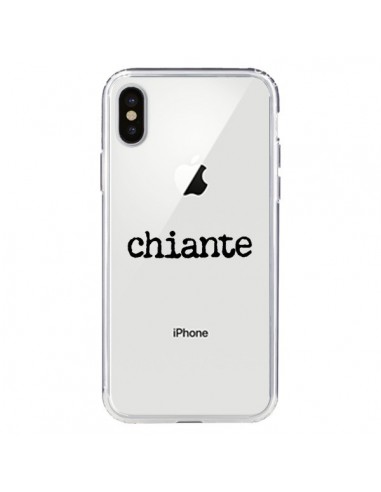 Coque iPhone X et XS Chiante Noir Transparente - Maryline Cazenave