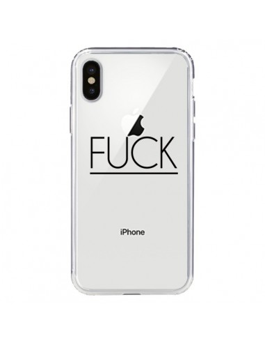 Coque iPhone X et XS Fuck Transparente - Maryline Cazenave