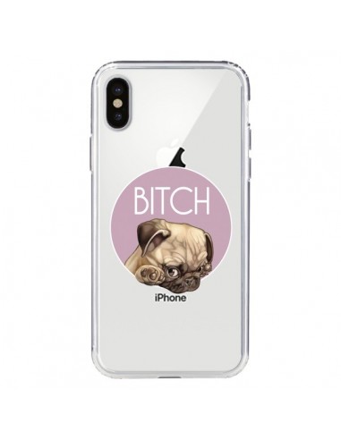 Coque iPhone X et XS Bulldog Bitch Transparente - Maryline Cazenave