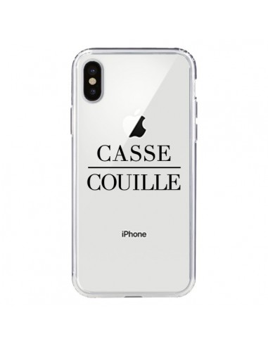 Coque iPhone X et XS Casse Couille Transparente - Maryline Cazenave