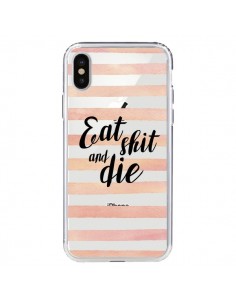Coque iPhone X et XS Eat, Shit and Die Transparente -...