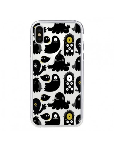 Coque iPhone X et XS Monsters Monstres Pattern Transparente - Maria Jose Da Luz