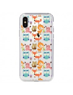 Coque iPhone X et XS Renard Ecureuil Lapin Hibou...