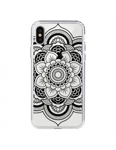 Coque iPhone X et XS Mandala Noir Azteque Transparente -...