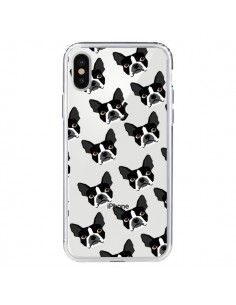 Coque iPhone X et XS Chiens Boston Terrier Transparente -...