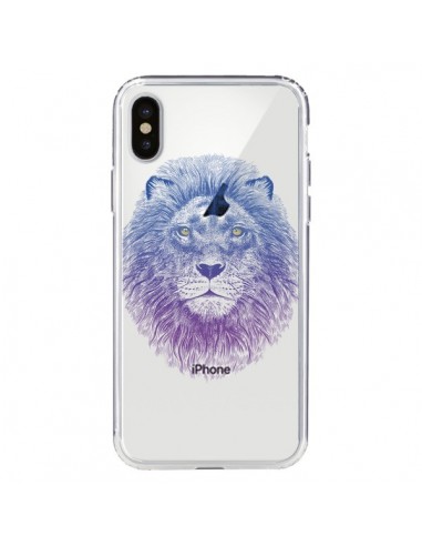 Coque iPhone X et XS Lion Animal Transparente - Rachel Caldwell