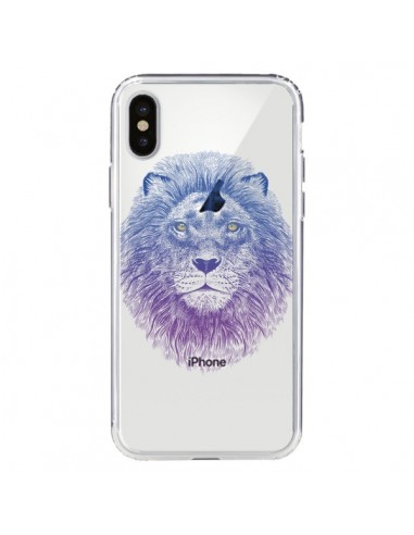 Coque iPhone X et XS Lion Animal Transparente -...