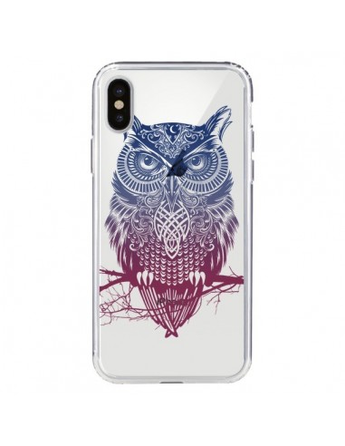 Coque iPhone X et XS Hibou Chouette Owl Transparente - Rachel Caldwell