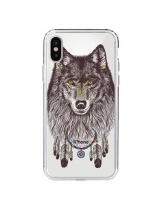 Coque iPhone X et XS Loup Wolf Attrape Reves Transparente...