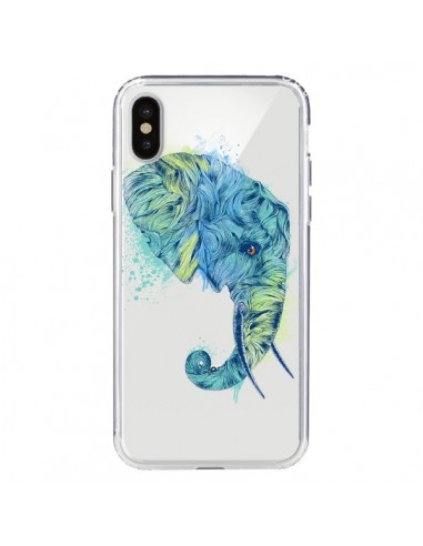 Coque iPhone X et XS Elephant Elefant Transparente - Rachel Caldwell