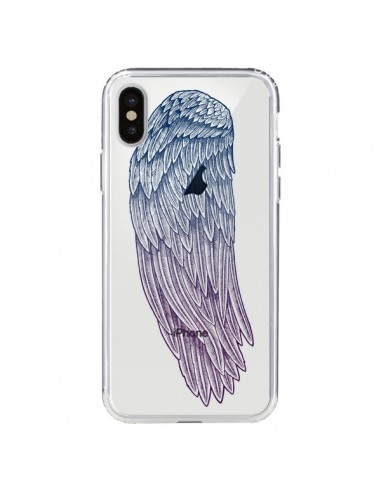 Coque iPhone X et XS Ailes d'Ange Angel Wings Transparente - Rachel Caldwell