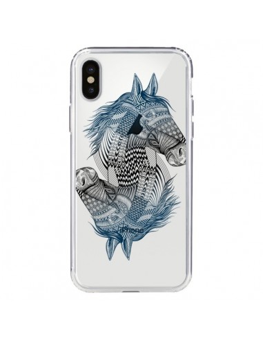 Coque iPhone X et XS Cheval Horse Double Transparente - Rachel Caldwell