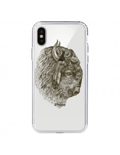 Coque iPhone X et XS Buffalo Bison Transparente - Rachel...
