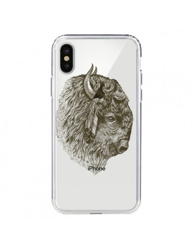 Coque iPhone X et XS Buffalo Bison Transparente - Rachel Caldwell