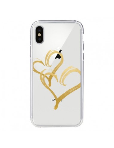 Coque iPhone X et XS Deux Coeurs Love Amour Transparente - Sylvia Cook