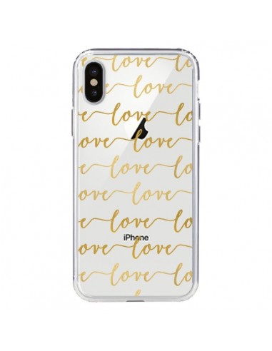 Coque iPhone X et XS Love Amour Repeating Transparente - Sylvia Cook