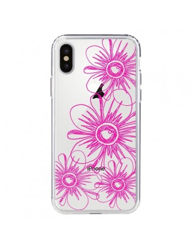 Coque iPhone X et XS Spring Flower Fleurs Roses Transparente - Sylvia Cook
