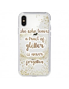Coque iPhone X et XS Style Pailleté Transparente - Sylvia...