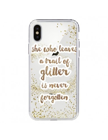 Coque iPhone X et XS Style Pailleté Transparente - Sylvia Cook