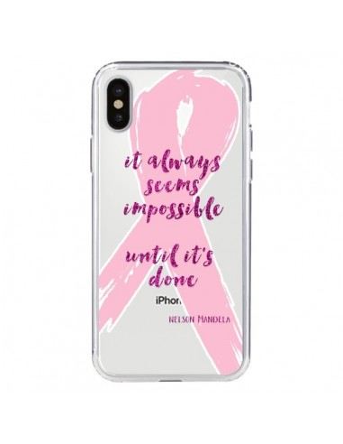 Coque iPhone X et XS It always seems impossible, cela semble toujours impossible Transparente - Sylvia Cook