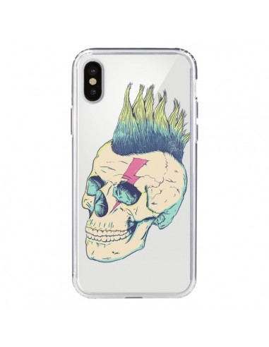 Coque iPhone X et XS Tête de Mort Crane Punk Transparente - Victor Vercesi