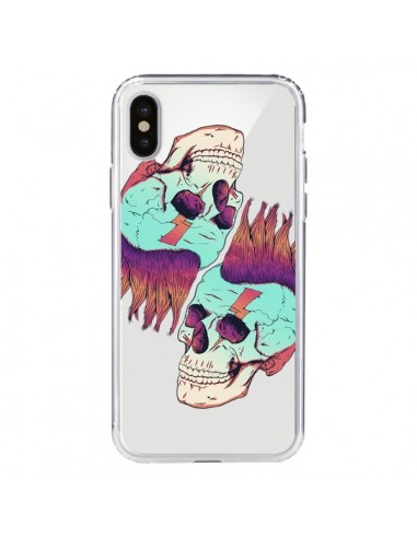 Coque iPhone X et XS Tête de Mort Crane Punk Double Transparente - Victor Vercesi