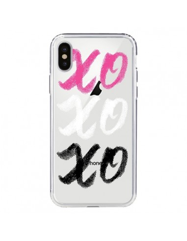 Coque iPhone X et XS XoXo Rose Blanc Noir Transparente - Yohan B.