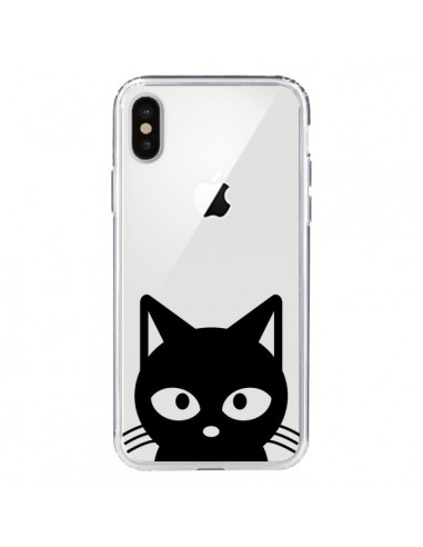 Coque iPhone X et XS Tête Chat Noir Cat Transparente - Yohan B.