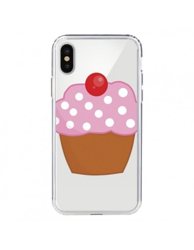 Coque iPhone X et XS Cupcake Cerise Transparente - Yohan B.