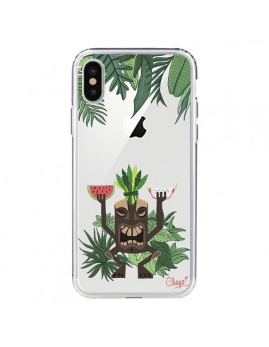 Coque Tiki Thailande Jungle Bois Transparente pour iPhone X - Chapo