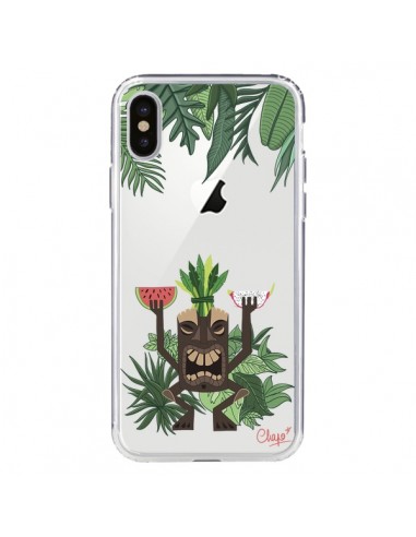 Coque Tiki Thailande Jungle Bois Transparente pour iPhone X - Chapo