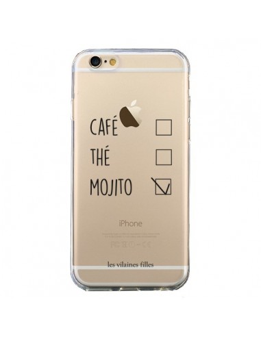 Coque iPhone 6 et 6S Café, Thé et Mojito Transparente - Les Vilaines Filles