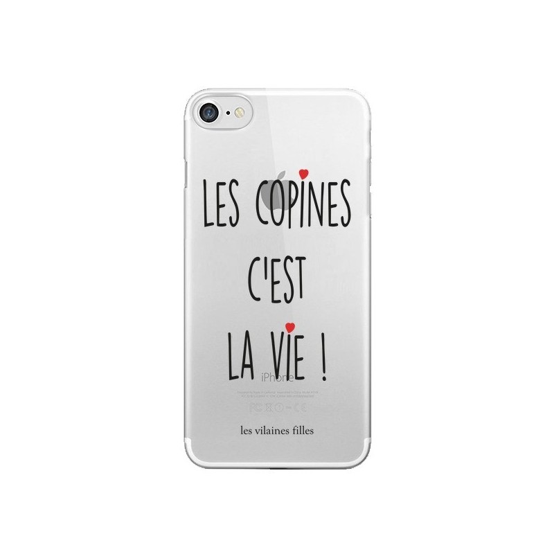 Coque iPhone 7/8 et SE 2020 Les copines, c'est la vie Transparente - Les Vilaines Filles