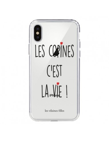 Coque iPhone X et XS Les copines, c'est la vie Transparente - Les Vilaines Filles