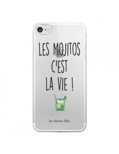 Coque iPhone 7/8 et SE 2020 Les Mojitos, c'est la vie Transparente - Les Vilaines Filles