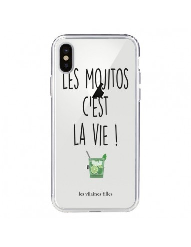 Coque iPhone X et XS Les Mojitos, c'est la vie Transparente - Les Vilaines Filles