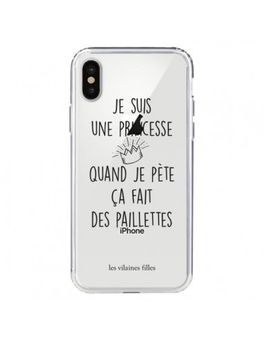 Coque iPhone 7 Plus et 8 Plus Je suis une princesse quand je pète ça fait des paillettes Transparente - Les Vilaines Filles