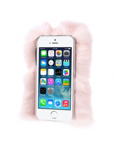 Coque en Fourrure Rose Foncee Ultra Douce pour iPhone 5/5S et SE