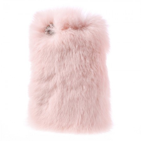 Coque en Fourrure Rose Foncee Ultra Douce pour iPhone 5/5S et SE
