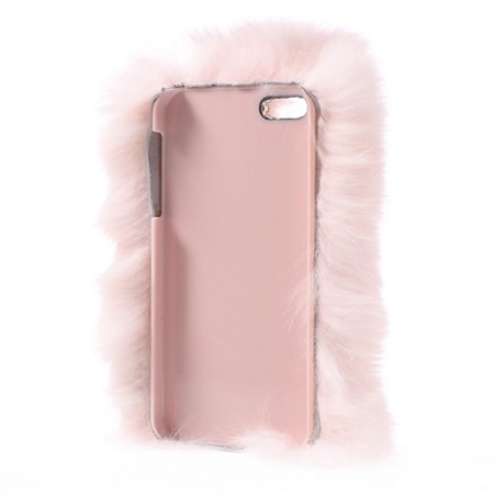 Coque en Fourrure Rose Foncee Ultra Douce pour iPhone 5/5S et SE
