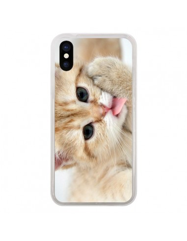 Coque Chat Cat Tongue pour iPhone X - Laetitia